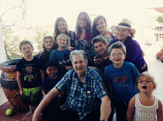 Brian, children and grandchildren on Father's Day, 2014. - brianwilson.com