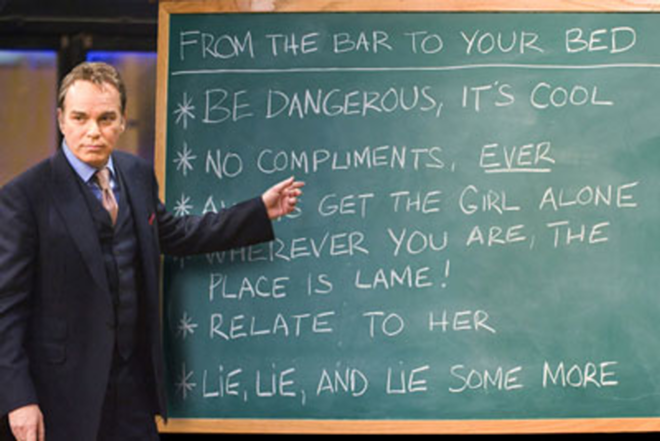 TAKE NOTES: Billy Bob Thornton goes over the rules of attraction in School for Scoundrels. - Courtesy Universal Pictures