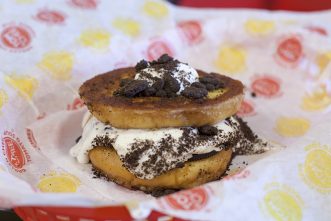 The Oreo special is one of the restaurant's many grilled doughnut creations. - Nicole Abbett