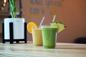 Smoothies are offered alongside the new shop's cold-pressed juice selection. - Alexandria Jones