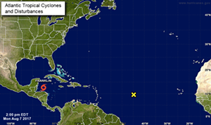 You might wanna check this map out with some frequency. - Screen grab, nhc.noaa.gov