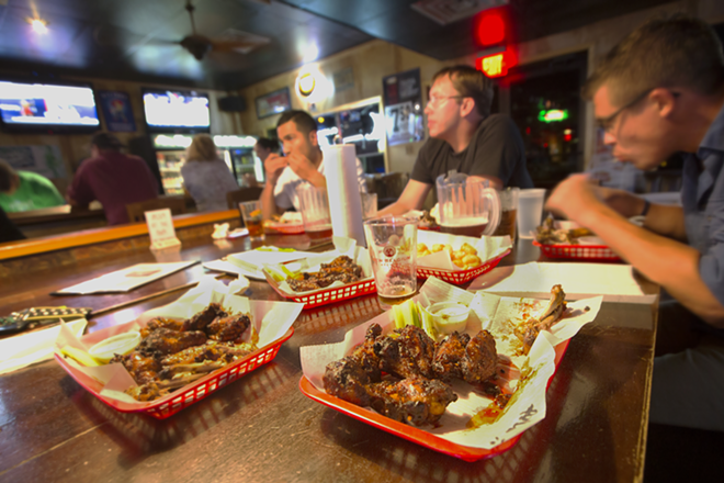 SMOKIN': Copper Top's signature wings are slow-cooked and baked, not fried. - Chip Weiner