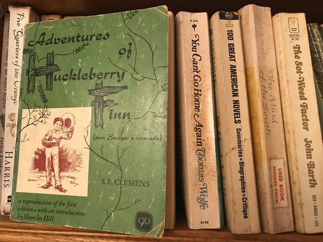 College texts from 1966, including my copy of Twain's Adventures of Huckleberry Finn - Ben Wiley