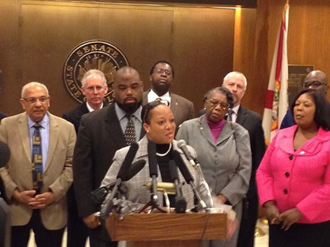 Democratic Representative Cynthia Stafford talks about her minimum wage bill in Tallahassee - Facebook