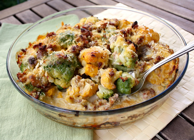 TRICK OR TREAT? There really is orange and green cauliflower in this classy gratin. - KATIE MACHOL SIMON