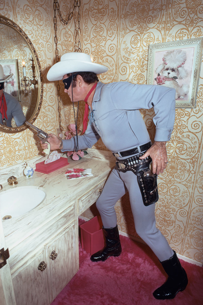 HOME RANGER: Lee’s portrait of The Lone Ranger, Clayton Moore, at home in 1971. - Bud Lee, courtesy of THE ARTIST.