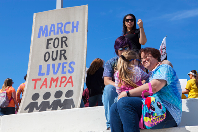Tampa March for our Lives attendees at the Saturday rally.. - Kimberly DeFalco