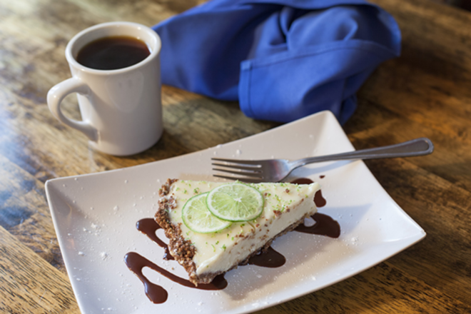 The creamy key lime pie rests on top of a nontraditional chocolate crust. - Nicole Abbett