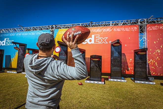 A member of the press participates in the NFL experience during a media preview on Jan. 28, 2021. - Dave Decker