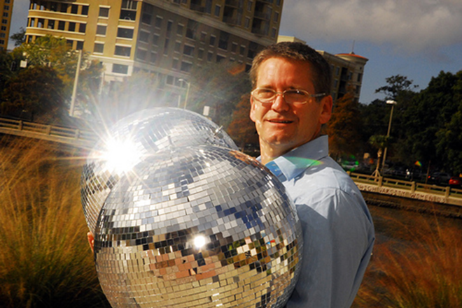 SHINE IT ON: Doyle basks in the reflected glow of a few Ecstatic City mirror balls. - Marina Williams