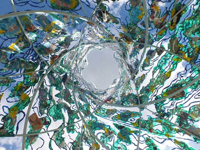 Current Collections challenges viewer/participants to look up through a swirling ocean gyre of plastic debris - Ellen Kirkland