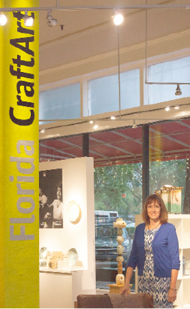 RENEWED: Florida CraftArt Executive Director Diane Shelly in the refurbished gallery. -  - NICOLE ABBETT