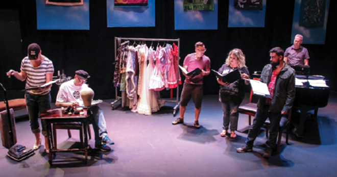 SCRIPTS IN HAND: The cast of All About Steve during rehearsal. The show can be seen at American Stage on Sun., June 29, at 7:30 p.m. - DANIEL VEINTIMILLA