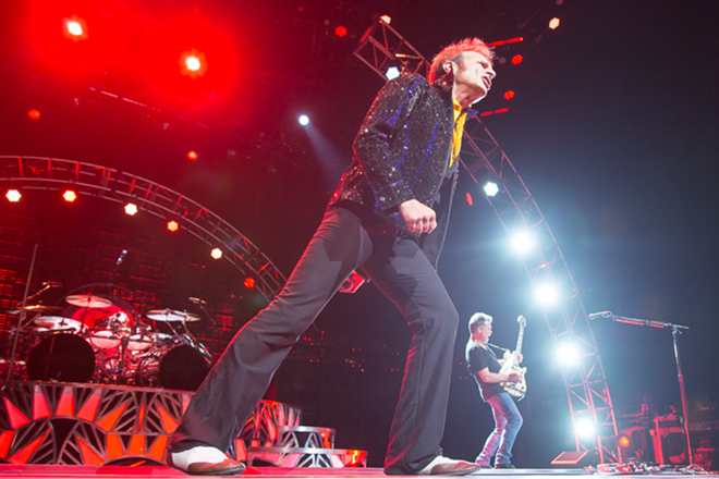 David Lee Roth and Eddie Van Halen of Van Halen at MidFlorida Credit Union Amphitheater Sun., Sept. 13, 2015. - Tracy May