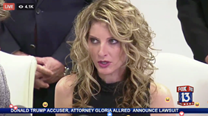 Summer Zervos spoke briefly to reporters at a press conference Tuesday. - Screen shot, Facebook Live