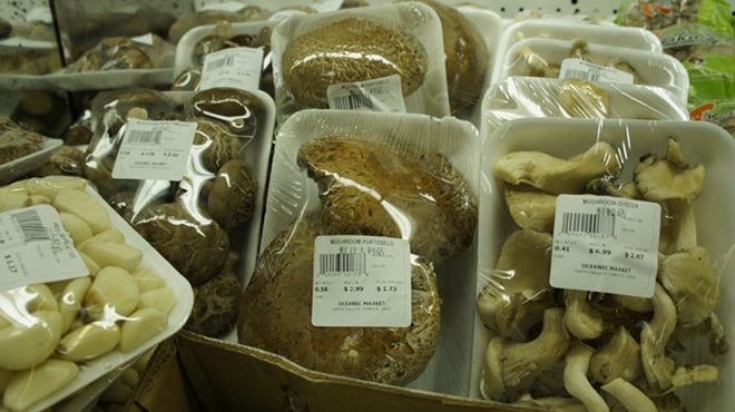 GET A SHROOM: Mushrooms for sale at Oceanic Supermarket. - Arielle Stevenson