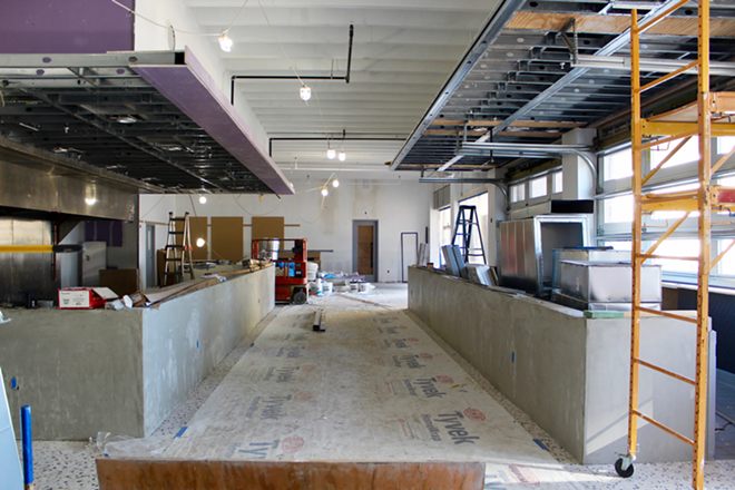 Counter Culture will feature a kitchen with a wrap-around counter (left) and a full-liquor bar (right). - Jenna Rimensnyder
