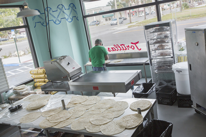 The on-site tortilla factory crafts the ingredient fresh for RMM daily. - Chip Weiner