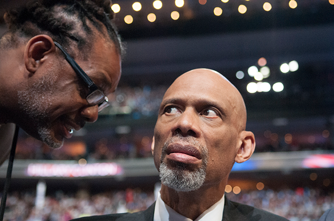 Writer, cultural ambassador and, oh yeah, basketball legend Kareem Abdul-Jabbar shot off one of the night's best lines when he introduced himself to the audience as Michael Jordan -- saying that Donald Trump probably couldn't tell the difference between the two. - Joeff Davis