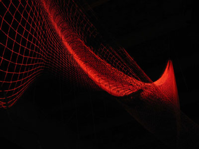 Janet Echelman's shadows and light, soon to be on view at the Poe garage - Courtesy Janet Echelman