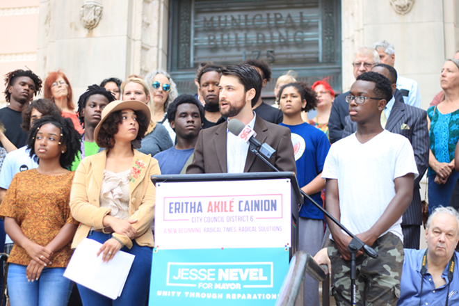 Jesse Nevel, one of seven candidates for mayor, calls for reparations for the city's black residents. - Courtesy of Kyle Wyss