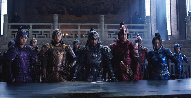 Zhang Hanyu (center) and Jing Tian (right) command the fashion-forward Nameless Order in Zhang Yimou's The Great Wall - Universal Pictures/Legendary Pictures