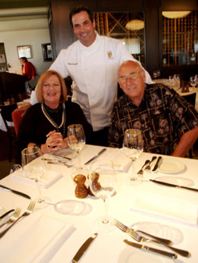 STILL THE BEST: Chef Chris Ponte, photographed last year with devoted fans Annette and Bob Eriksen, who voted him Best Chef in our 2005 Readers' Poll. - Valerie Troyano