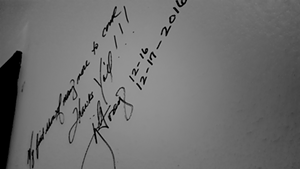 JJ Grey's signature on the wall at Rock Brothers Brewing's tasting room in Ybor City, Florida on January 9, 2016. - Ray Roa