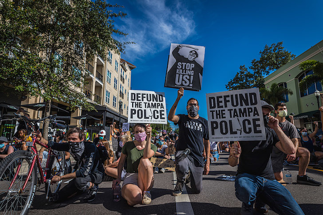Protesters in South Tampa in June 2020. - Dave Decker