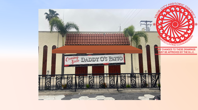 The Barrio Latino Commission approval of a proposed patio at Daddy O's Patio located at the old La Tropicana Cafe in Ybor City, Florida. - City of Tampa