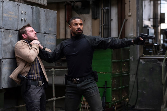 Michael B. Jordan is so bad-ass in "Without Remorse" that he can kick Jamie bell's ass and shoot bad guys without looking. - Amazon Studios/Nadja Klier
