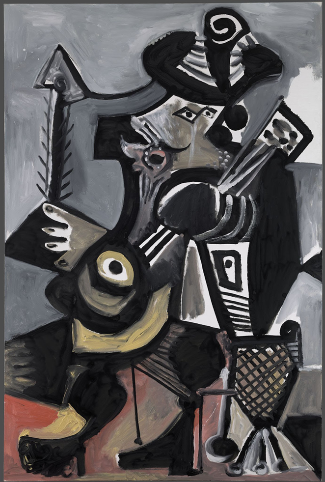 Pablo Picasso's 'Musicien' oil painting from May 1972 on loan from Musée national Picasso-Paris. - © 2021 ESTATE OF PABLO PICASSO / ARTISTS RIGHTS SOCIETY (ARS), NEW YORK