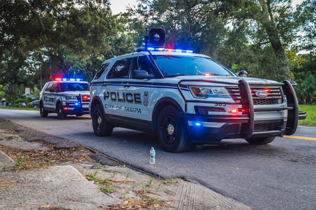A photo of Tampa Police vehicles taken in Tampa, Florida on July 31, 2020. - Dave Decker