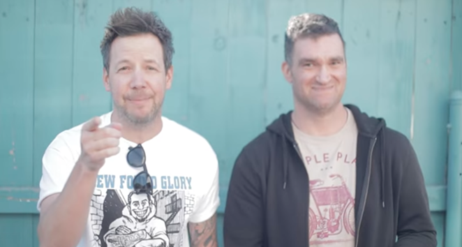 Still from a promotion for a New Found Glory and Simple Plan concert tour heading to Jannus Live in St. Petersburg, Florida on Oct. 14, 2021. - New Found Glory/YouTube