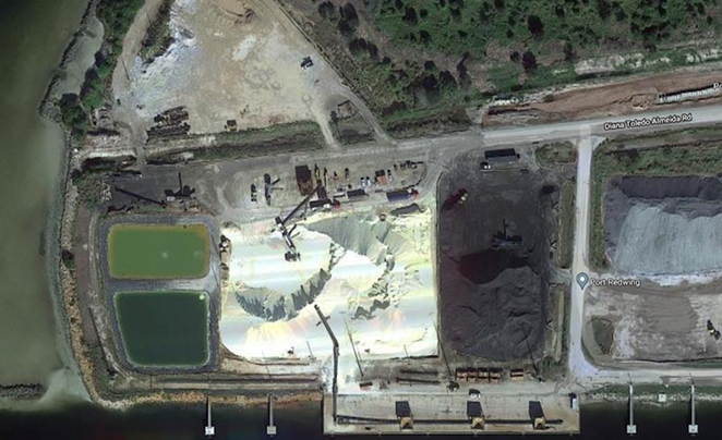 In an email, Logistec representatives said that as of Thursday, the wastewater ended up in a ditch that was designed to hold overflow, and 84,000 was recovered by frac trucks and pumps. Port Redwing is in between Gibsonton and Apollo Beach right on the Big Bend Channel. - Google Maps