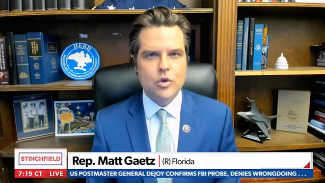 While dodging probe questions, Florida Rep. Matt Gaetz tells Newsmax that media targets his friends