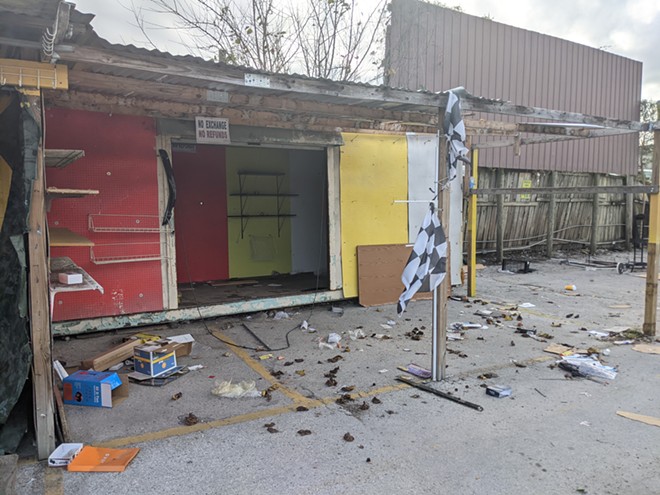 A former vendor space at Fun-Lan is gutted. - JUSTIN GARCIA