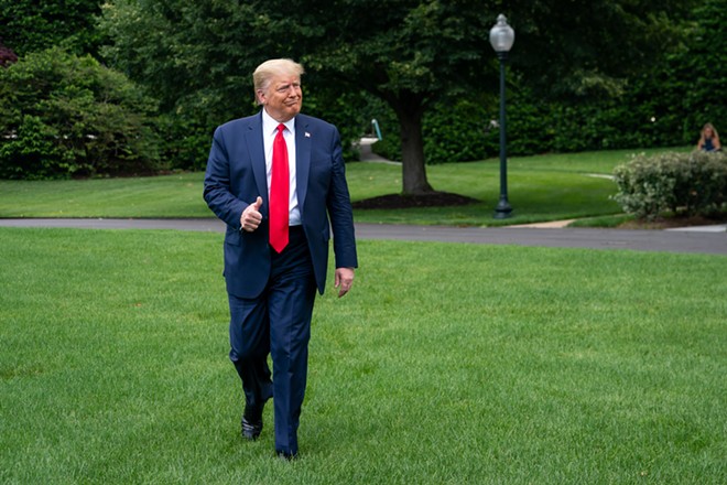 President Donald J. Trump walks from the Oval Office to the South Lawn of White House to board Marine One for Joint Base Andrews Md. Friday, June 5, 2020, to begin his trip to Bangor, Maine. - OFFICIAL WHITE HOUSE PHOTO BY TIA DUFIOUR