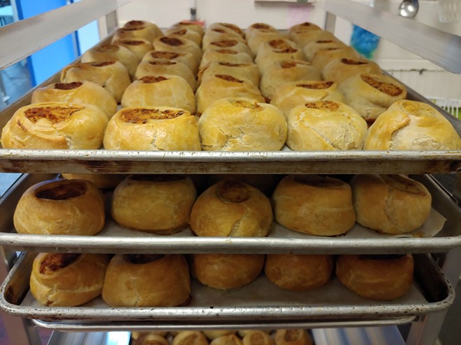 Knishes—a tradtional Jewish snack typically made out of potato, onion, and/or cheese. - c/o Tampa Bay Jewish Food Festival