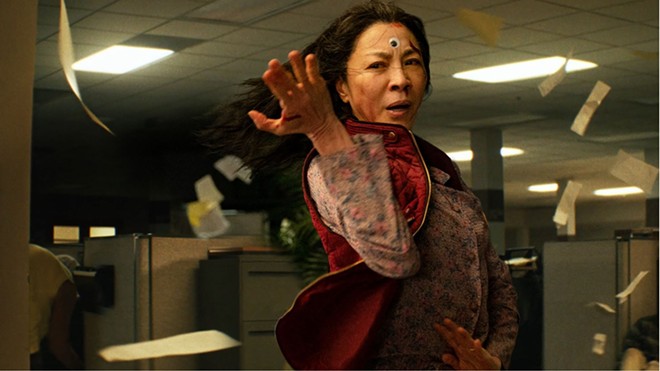 Michelle Yeoh brings the googly eyes and more to her multiverse-spanning warrior persona in 'Everything Everywhere All at Once' - Katie Lida / A24 Films