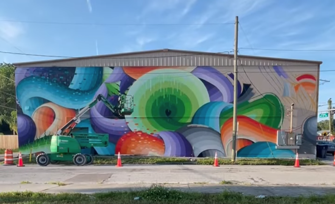 Ricky Watts' mural at the future home of Health Mutt and Common Dialect Brewing Co. in Tampa, Florida. - PHOTO VIA RICKYWATTS/INSTAGRAM