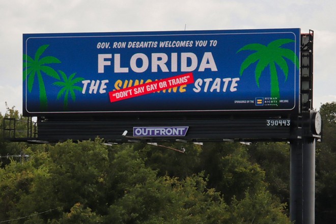 New Tampa billboard welcomes travelers to the 'Don't Say Gay or Trans' state