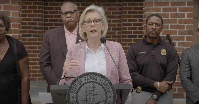 Tampa Mayor Jane Castor speaks at a press conference about the crime free multi-housing program, which is under federal investigation. - CITY OF TAMPA