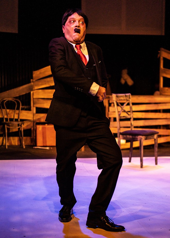 Derrick Phillips in The Resistible Rise of Arturo Ui at Jobsite Theater in Tampa, Florida. - PHOTO BY NED AVERILL-SNELL
