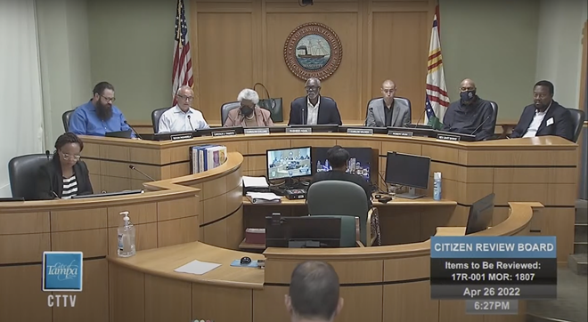 Tampa's Citizen's Review Board during a meeting in April 2022. - City of Tampa