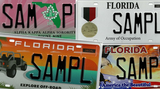 The license-plate bill (SB 364) will cut the maximum number of specialty plates at any one time from 150 to 135, while also making some changes related to the pre-sales of plates. - PHOTO VIA FLHSMV
