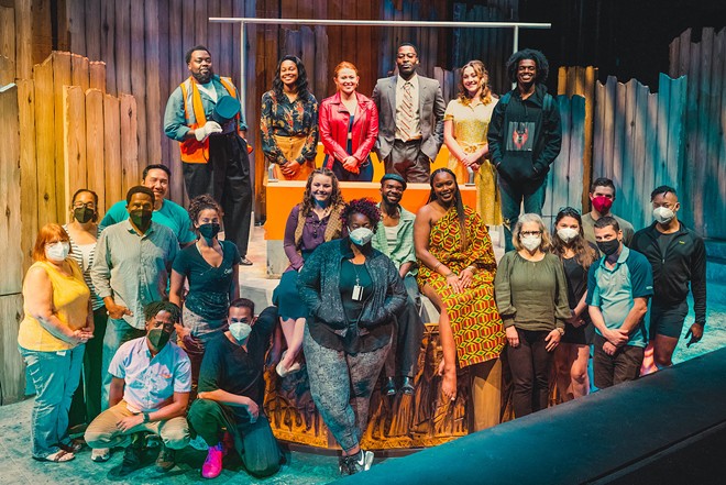 Cast and crew of American Stage's 2022 production of 'Dutchman.' - Photo by Cliff Roles Photography