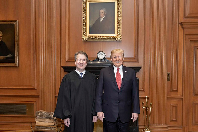 President Donald J. Trump and Supreme Court Justice Brett Kavanaugh pose for photos Thursday, Nov. 8, 2018, during the investiture of Justice Kavanaugh at the Supreme Court of the United States in Washington, D.C. - Official White House Photo by Shealah Craighead