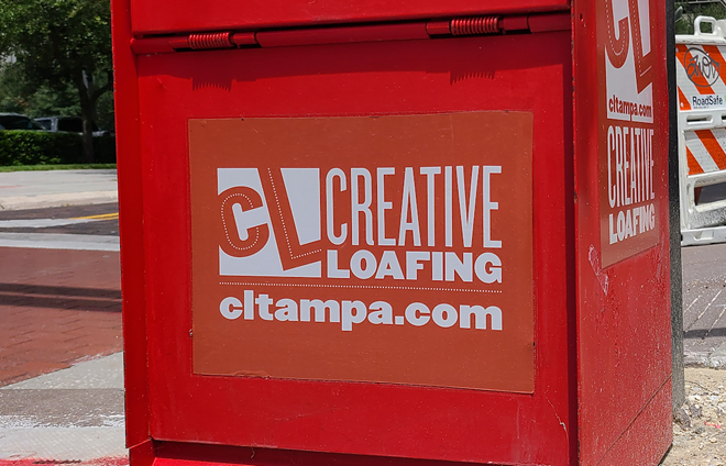 A Creative Loafing Tampa Bay box in Tampa, Florida on Aug. 10, 2022. - Photo by Ray Roa