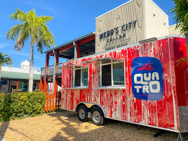 Red Mesa's new Quatro food truck parked outside Webb's City Cellar and Green Bench. - Photo c/o Red Mesa Group